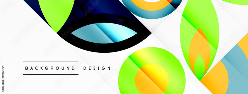 Circles and petals. Geometric beautiful abstract minimal template for Wallpaper, Banner, Background, Card, Book Illustration, landing page