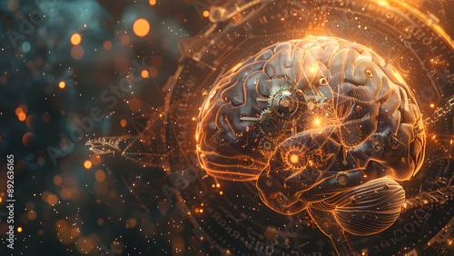 realistic high-resolution photo of brain, with detailed background