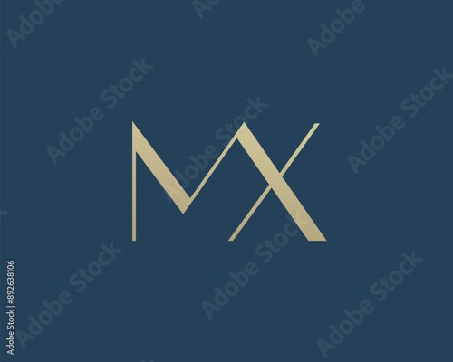 MX letter logo icon design. Classic style luxury initials monogram.