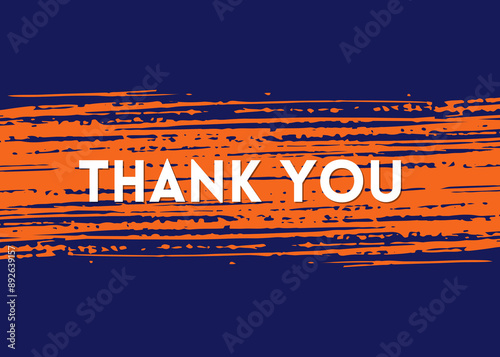 THANK YOU gratitude banner with orange brush strokes