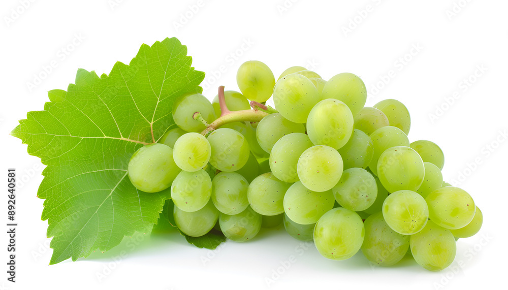 Green grape cluster isolated on white background Green grape cluster isolated on white background