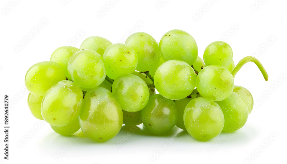 Green grape cluster isolated on white background Green grape cluster isolated on white background