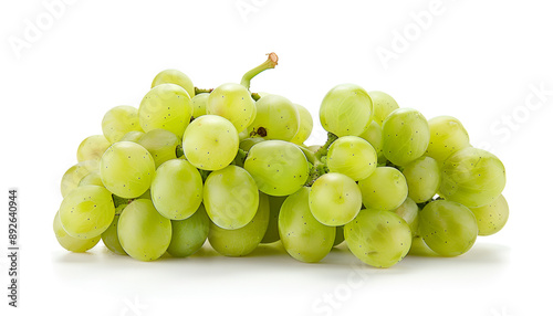 Green grape cluster isolated on white background