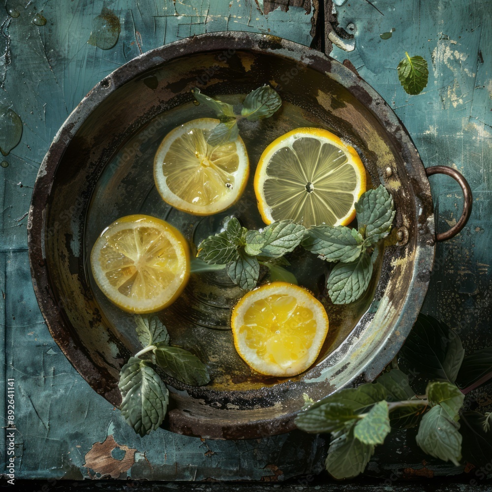 frozen lemon slices, ice and 3