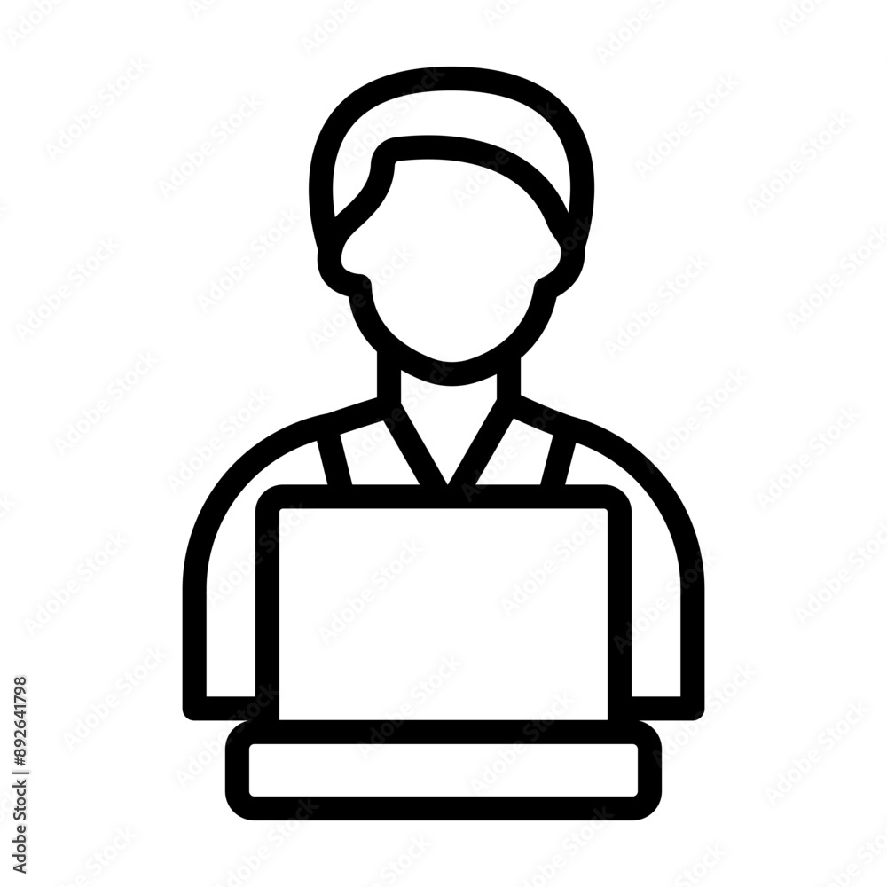 3196-Employee Vector Line Icon Design 3196-Employee Vector Line Icon Design