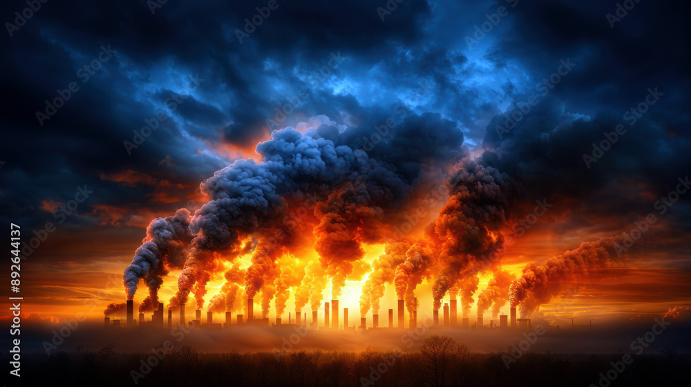 Industrial Waste Incinerator Releasing Pollutants into the Atmosphere Industrial Waste Incinerator Releasing Pollutants into the Atmosphere