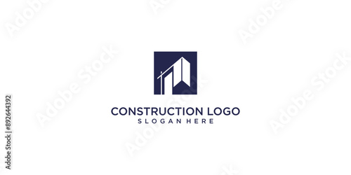 Free Download Simple construction logo design with modern style premium vector - GFXLoad