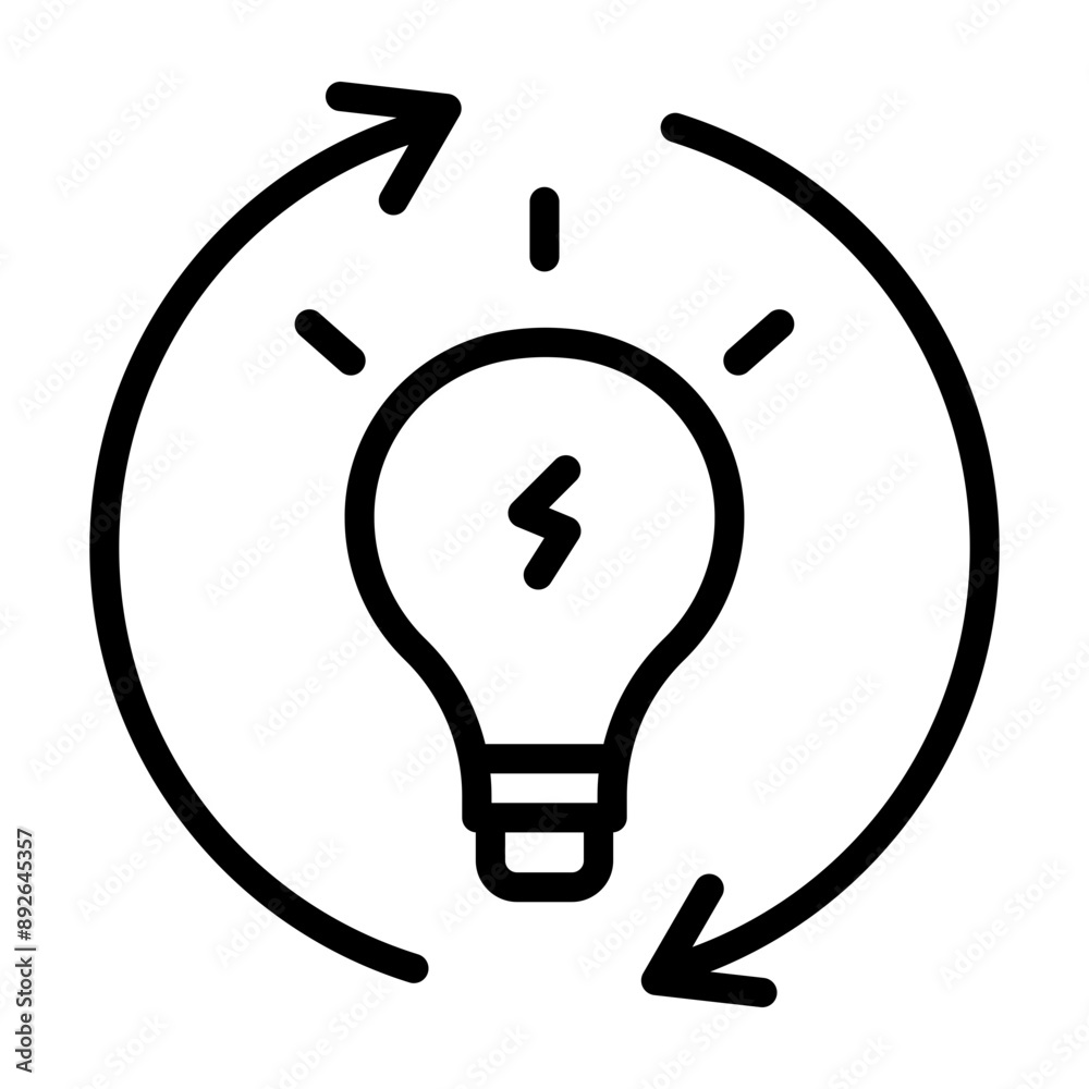 Energy Consumption Vector Line Icon Design Energy Consumption Vector Line Icon Design