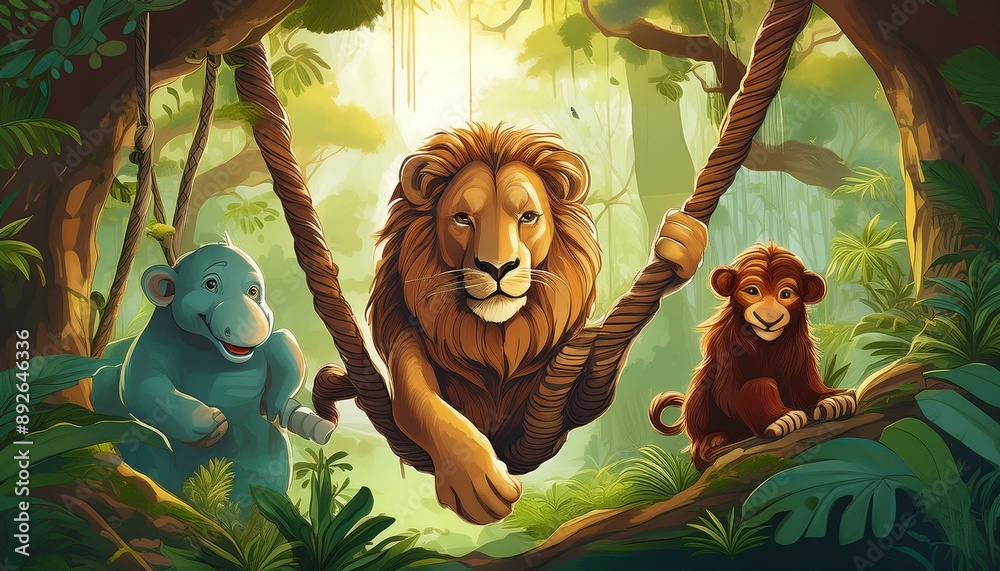 Obraz premium lion in the jungle