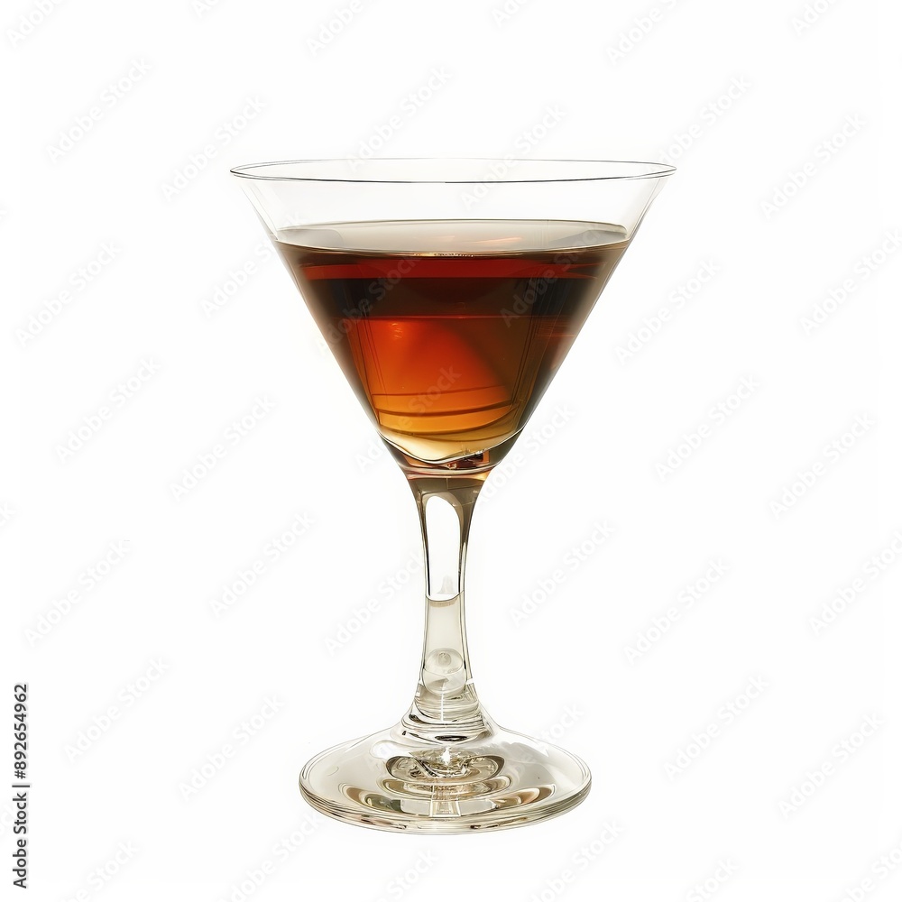 A perfectly poured Manhattan cocktail in a martini glass A perfectly poured Manhattan cocktail in a martini glass