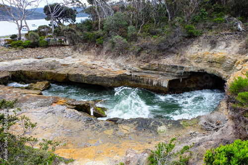 Tasman Arch, Devil's kitchen and the Blow hole, Tasmania, Hobart, Australia  photo