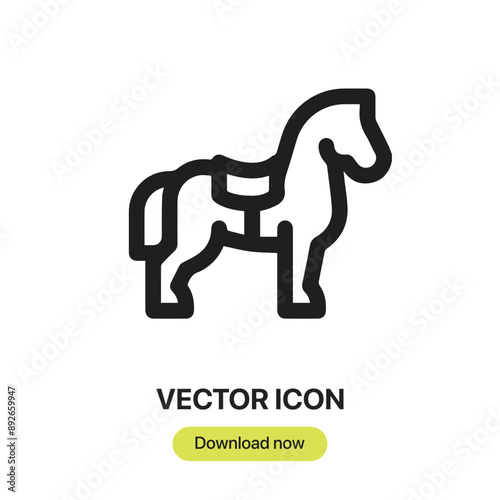 Horse icon vector. Linear-style sign for mobile concept and web design. Horse symbol illustration. Pixel vector graphics - Vector.	