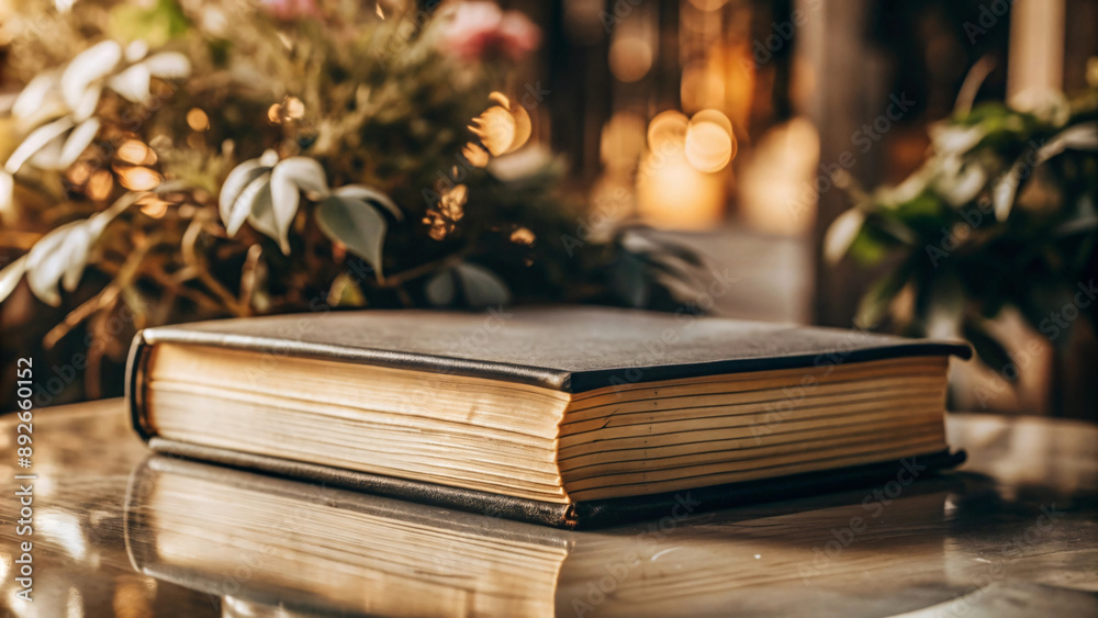 An antique book evokes a sense of studying in a quiet library An antique book evokes a sense of studying in a quiet library
