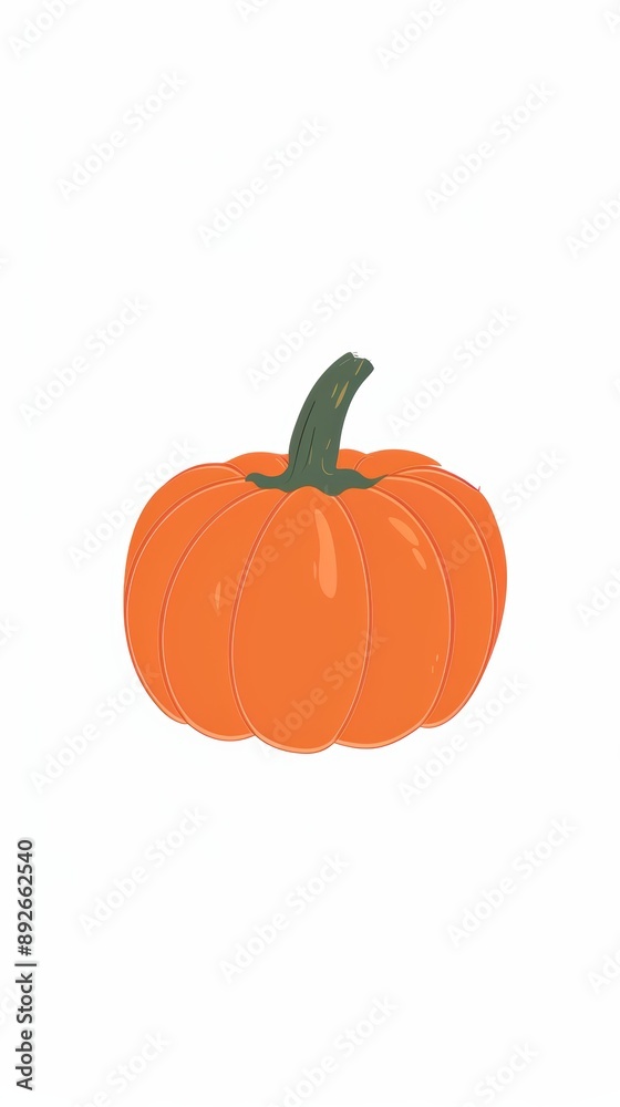 Obraz premium A simple illustration of a pumpkin with only one in the middle of the image is a symbol of art. Dynamic on a clean white background.