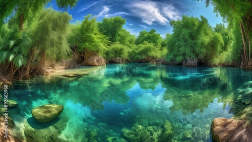 Tropical waterfalls in the jungle, waterfalls in the jungle, waterfalls, jungle photographs, high definition clear
