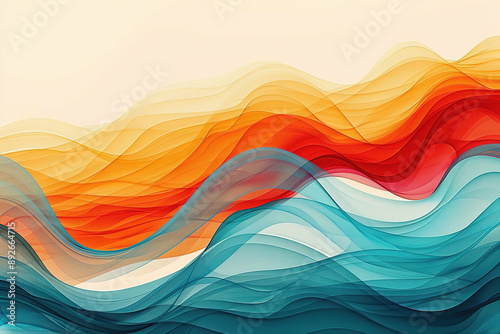 Dynamic color wave pattern illustration