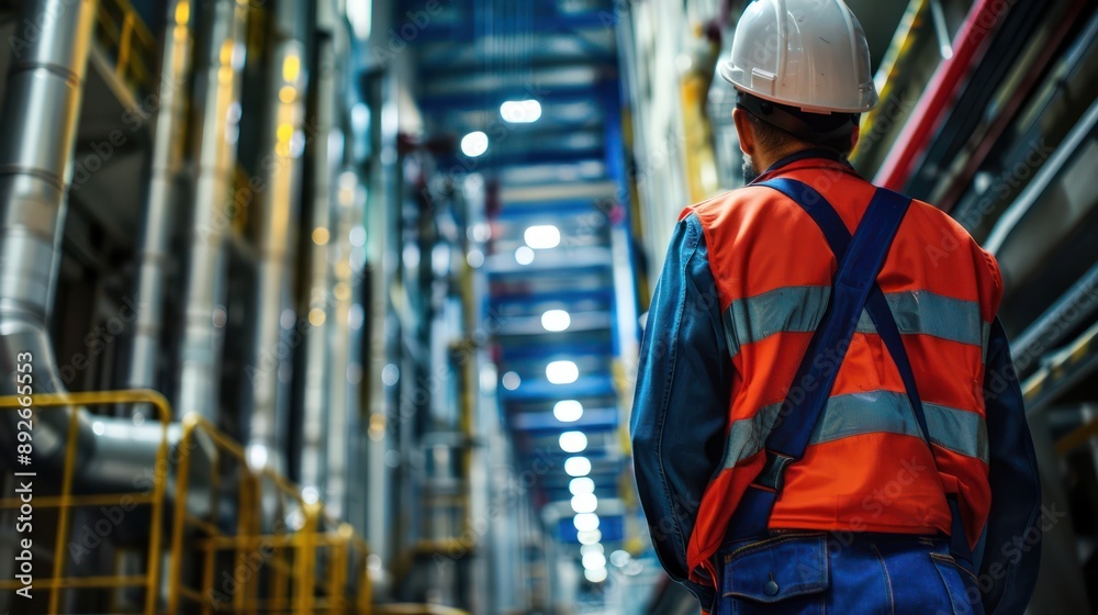 Obraz premium Maintenance worker ensuring building facilities are well-maintained.