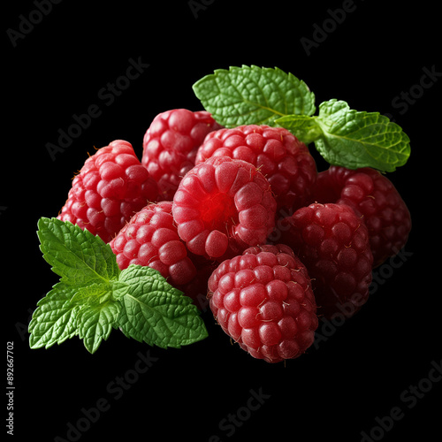 red raspberry black background
