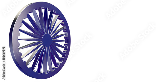 Ashok Chakra in 3D Illustration with Alpha Channel or Transparent 2