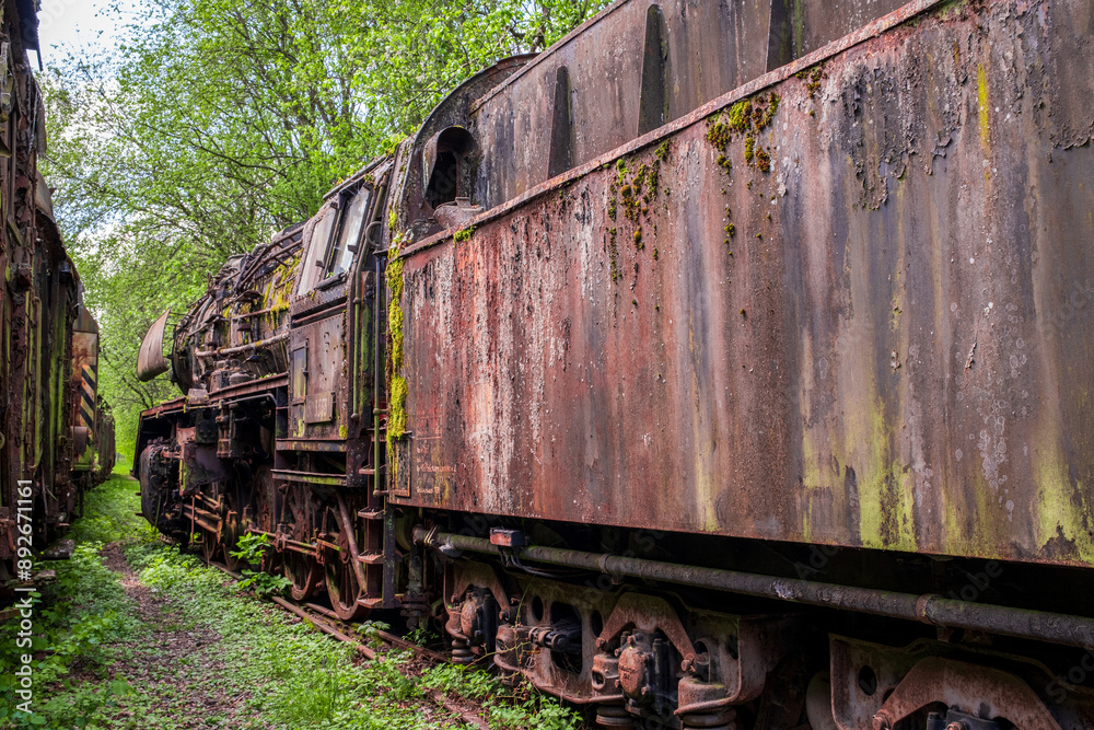 Old historic railway vehicles in Germany. Old historic railway vehicles in Germany.