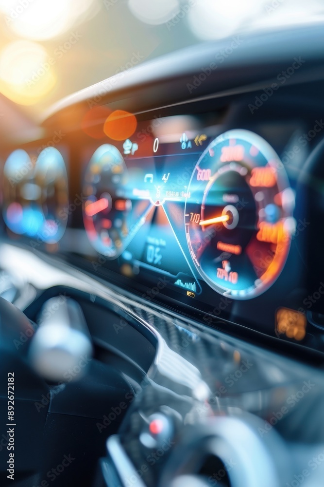A car is driving down a road with a rain gauge in the driver's seat. The gauge shows that the car is going at a speed of 60 mph A car is driving down a road with a rain gauge in the driver's seat. The gauge shows that the car is going at a speed of 60 mph