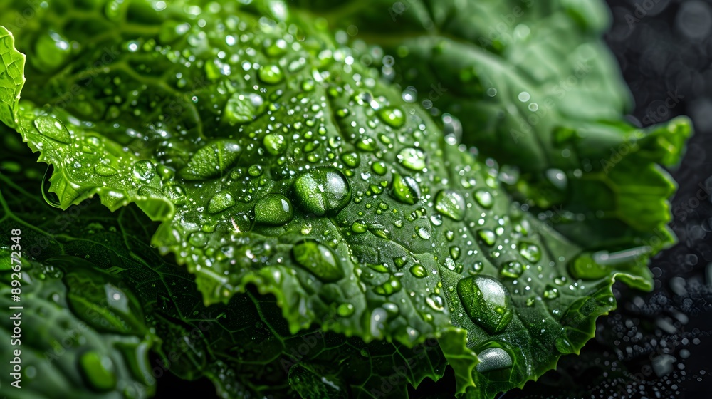 Dew Drops on Green Leaf Macro Photography Dew Drops on Green Leaf Macro Photography