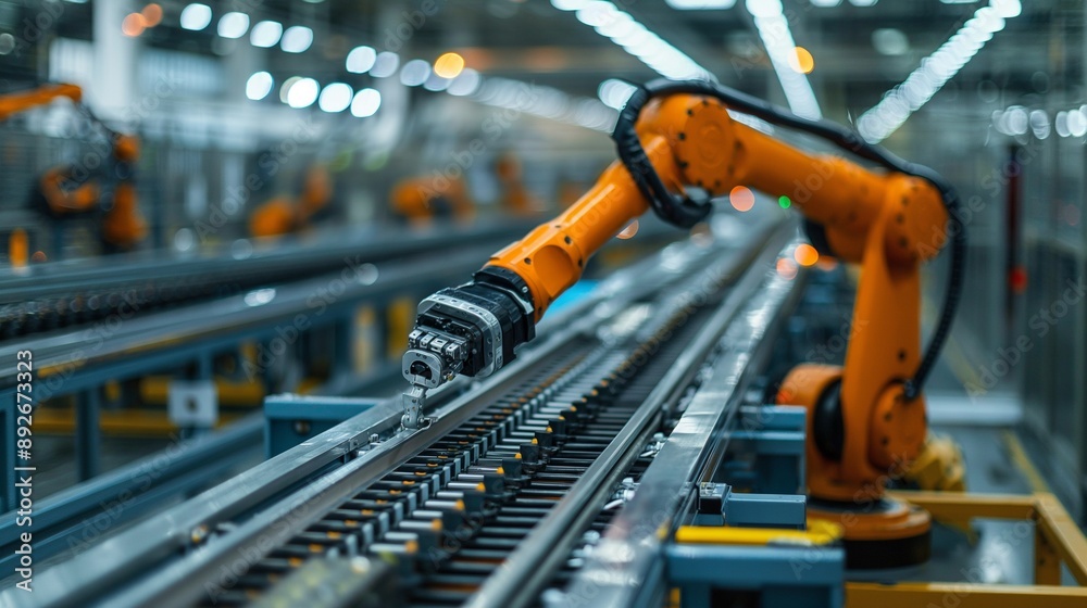 Robotic arm, picking and placing objects, industrial Robotic arm, picking and placing objects, industrial