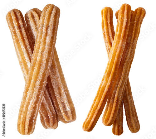 Close-Up of a Churro Dusted with Sugar, Isolated on Transparent Background for Creative Designs