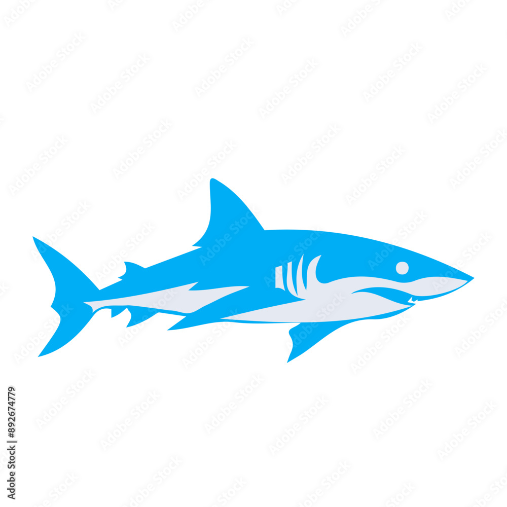 Fototapeta premium shark animal vector, logo, vector illustration, abstract, art, 3d rendering, silhouette