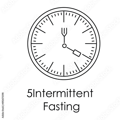  Intermittent Fasting Icon with editable stroke.
