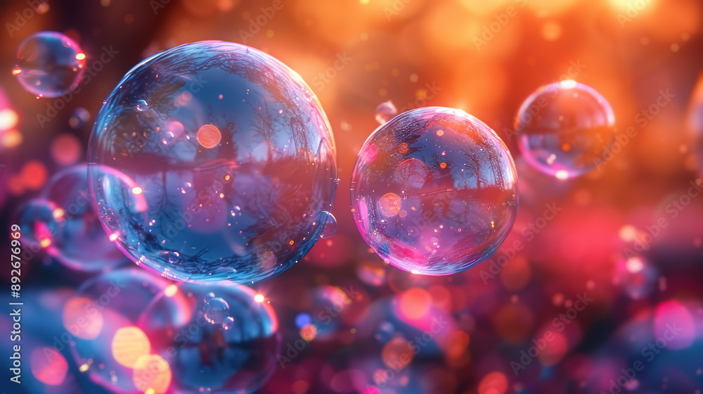 Abstract desktop wallpaper for pc background with blue and pink bubbles on bokeh background. Abstract desktop wallpaper for pc background with blue and pink bubbles on bokeh background.