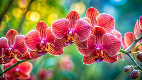 Branch, Close-up orchid flower, branch in cachepot, for advertising, calendaro photo