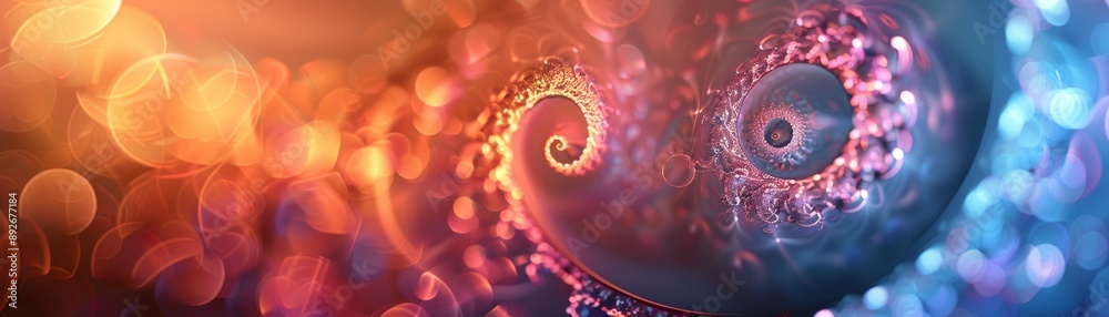 Obraz premium abstract background, spirals, close up, focus on, bright hues, Double exposure silhouette with spirals