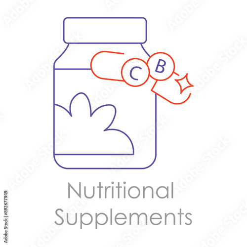 Nutritional Supplements Icon with editable stroke.