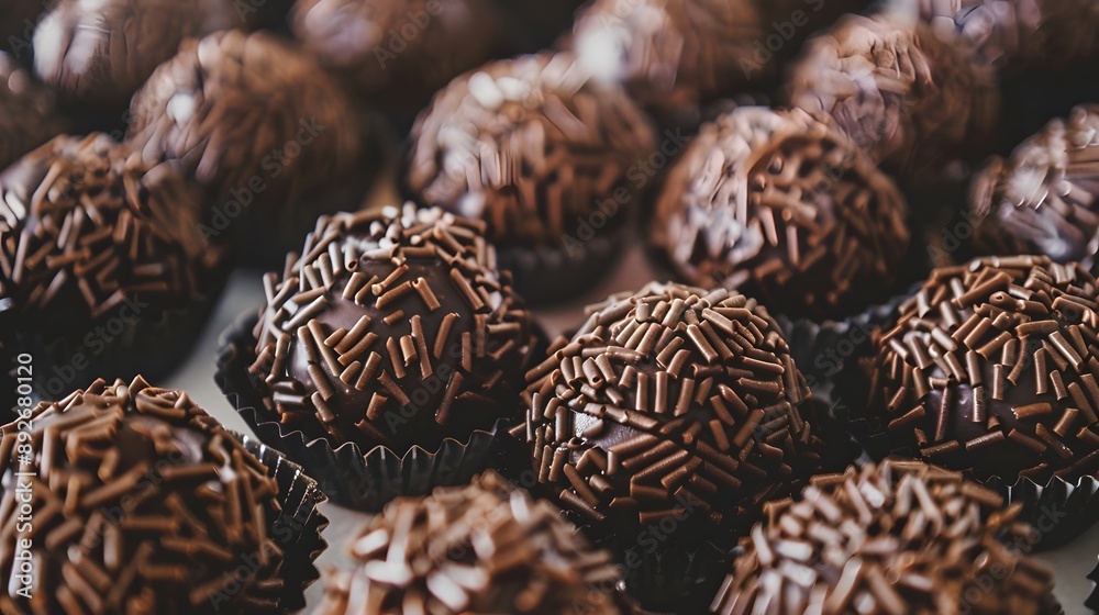 Close-up of chocolate truffles with sprinkles. Close-up of chocolate truffles with sprinkles.