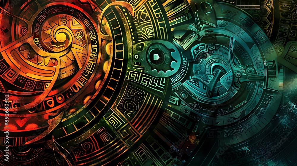 Fototapeta premium An abstract background with intricate Hispanic cultural designs