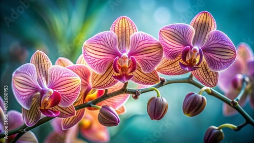 Branch, Close-up orchid flower, branch in cachepot, for advertising, calendar photo