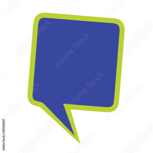 comic speech bubble blue vector, logo, vector illustration, abstract, art, 3d rendering, silhouette