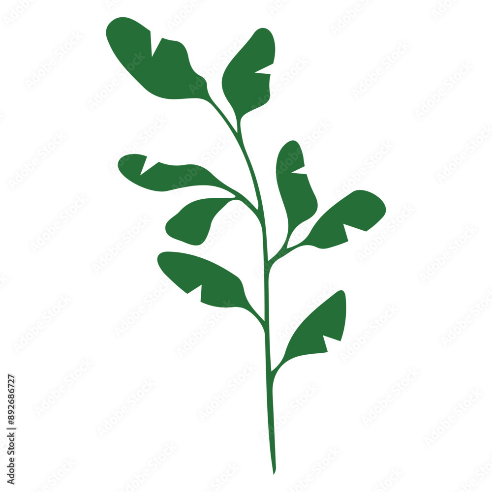 Fototapeta premium green leaf vector, logo, vector illustration, abstract, art, 3d rendering, silhouette