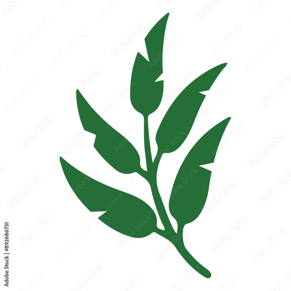 Fototapeta premium green leaf vector, logo, vector illustration, abstract, art, 3d rendering, silhouette