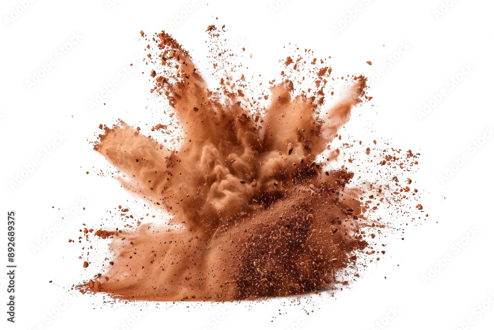 Land powder pulver explosion isolated on white or transparent background Land powder pulver explosion isolated on white or transparent background