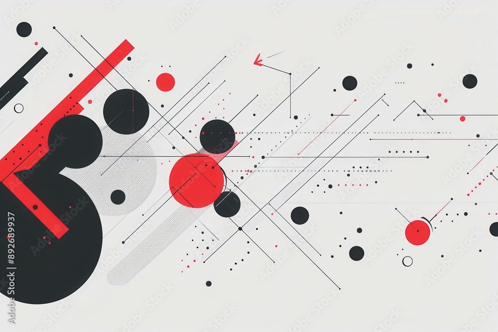 Red Black Abstract Geometric Shapes Digital Technology Background Illustration Red Black Abstract Geometric Shapes Digital Technology Background Illustration