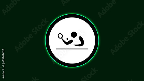 Table Tennis Logo Neon Light Board View Dark Background, Summer Sport Event icon Illustration Abstract image
