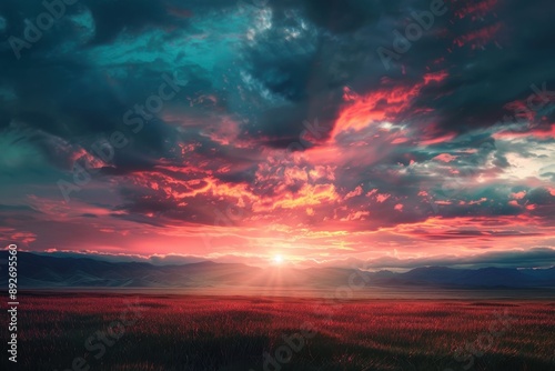 Cloudy evening scenery background © Livinskiy
