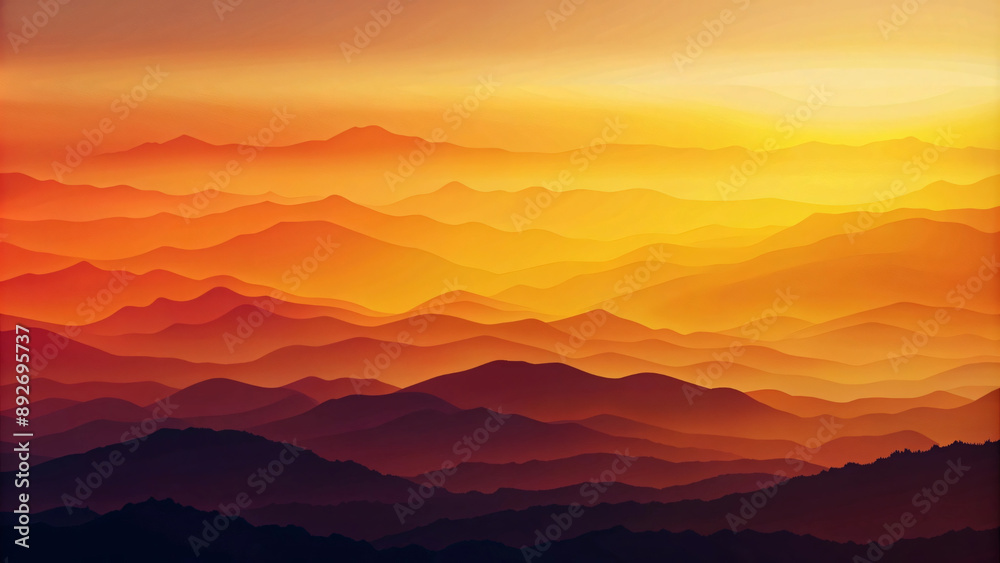 Golden Hour Over Misty Mountains Golden Hour Over Misty Mountains