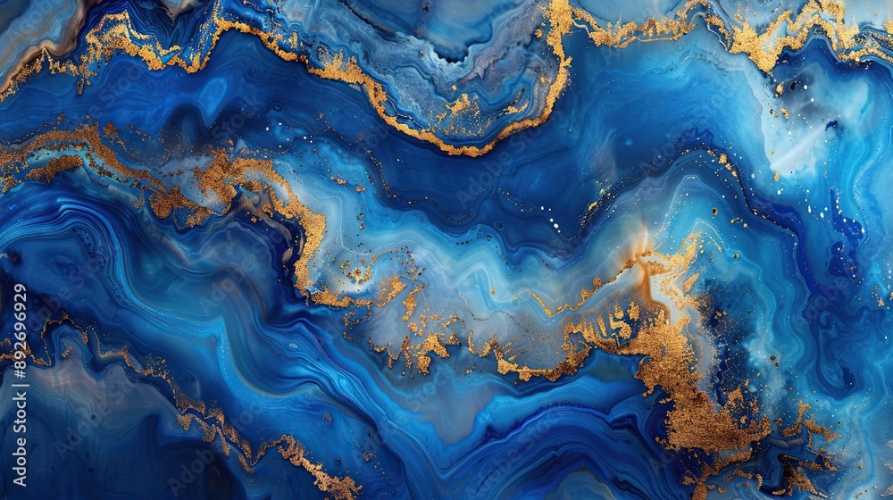 Abstract Blue and Gold Swirls Abstract Blue and Gold Swirls