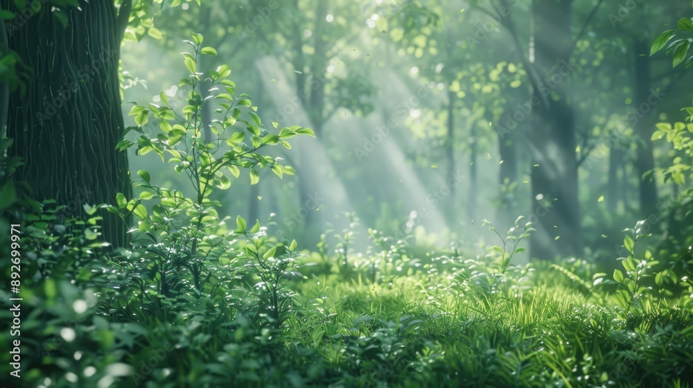 Obraz premium Plant Green Wood Tree Trunk Water Shade Twig Groundcover Grassland Grass Shrub Landscape Meadow