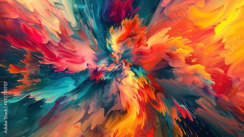 Wallpaper Mural Vibrant abstract art featuring swirling colors in a dynamic explosion, perfect for eye-catching backgrounds and designs. Torontodigital.ca