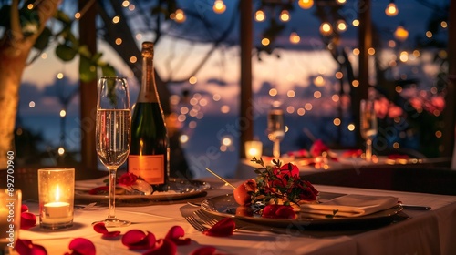 Romantic Dinner for Two by the Sea at Sunset