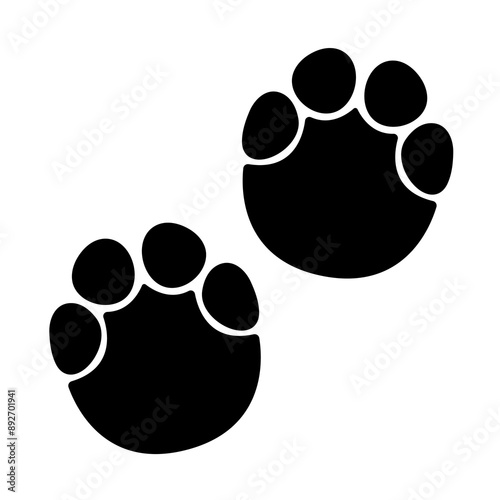 elephant footprint icon flat vector illustration clipart
